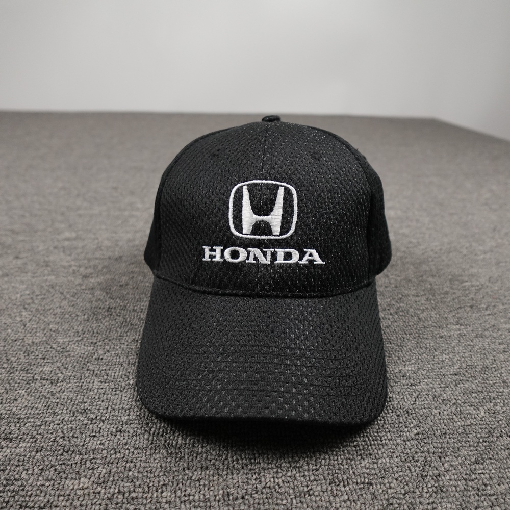 Honda Hat Cap Strap Back Mens One Size Black Mesh Baseball Car Logo Automotive